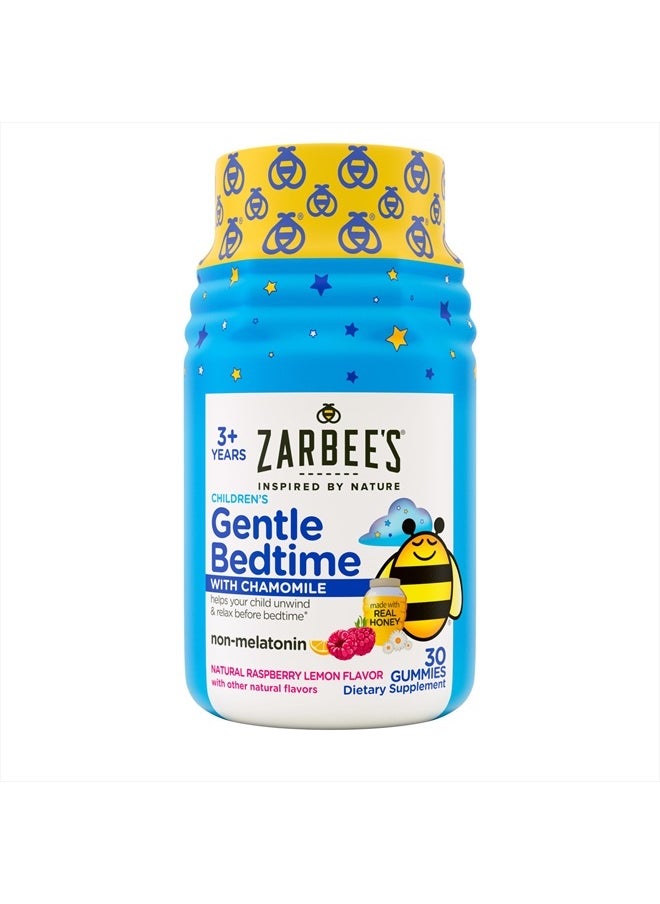 Zarbee's - Melatonin-Free Gentle Bedtime Gummies for Kids - Blend of Natural Honey, Raspberry Lemon, and Chamomile Helps Children Unwind and Relax to Prepare for Sleep, 30ct - Image 1