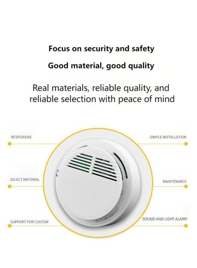 2 Pcs Fire Alarm Smoke Detector Wireless Smoke Detector Sensor System Fire Smoke Alarm White - Image 2