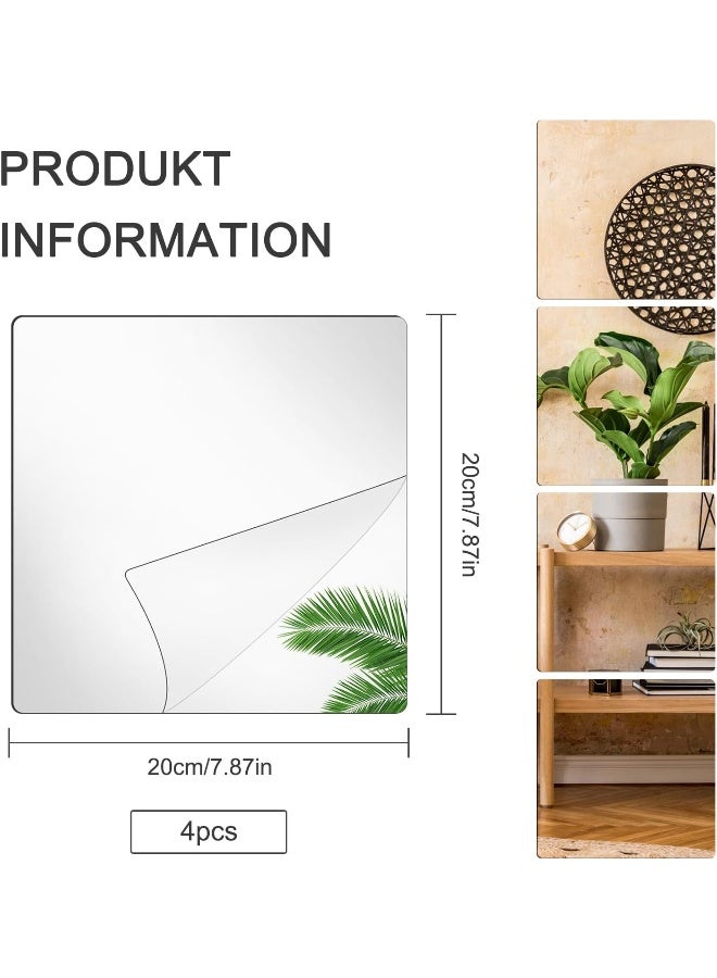 TPGP عبوة من 4 بلاطات مرآة ذاتية اللصق، 20 × 20 سم - Image 2