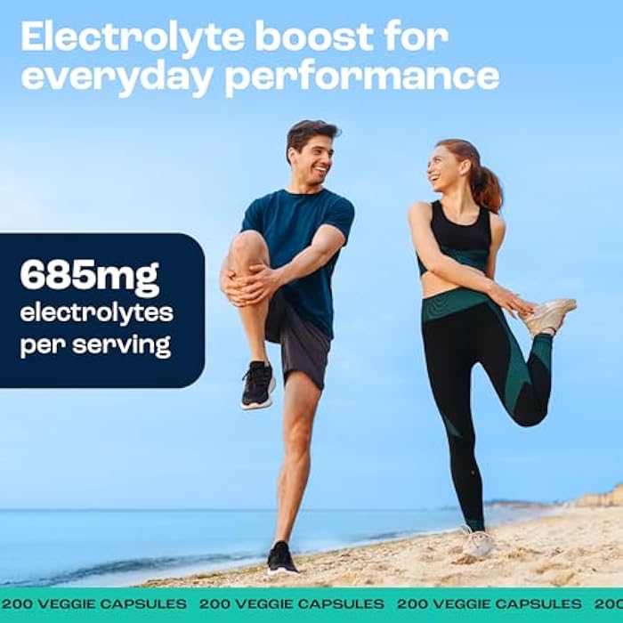 KEY NUTRIENTS Electrolyte Tablets, 200 Capsules, Salt for Dehydration, Fasting Electrolytes- Salt Pills with Electrolytes, No Sugar, Gluten Free Hydration Tablets Made in USA - Image 5
