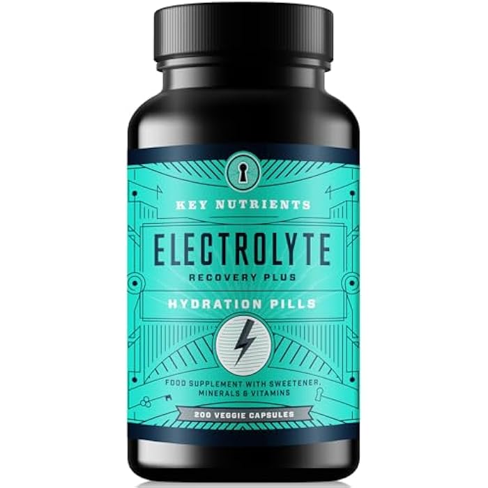 KEY NUTRIENTS Electrolyte Tablets, 200 Capsules, Salt for Dehydration, Fasting Electrolytes- Salt Pills with Electrolytes, No Sugar, Gluten Free Hydration Tablets Made in USA - Image 1