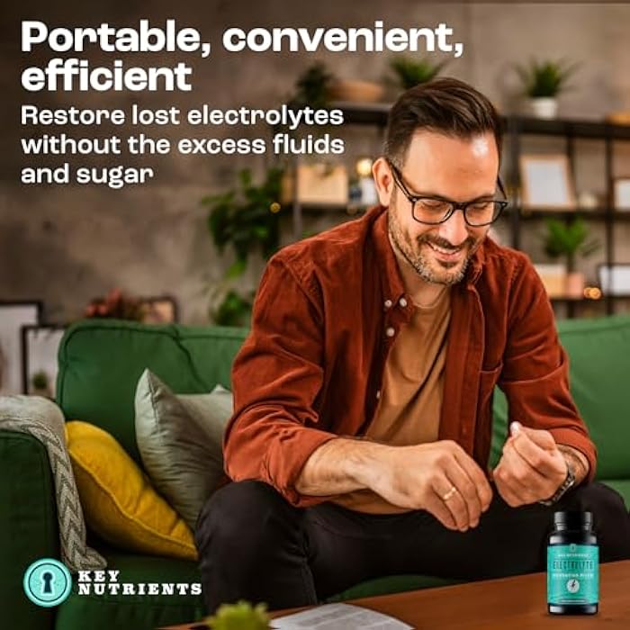 KEY NUTRIENTS Electrolyte Tablets, 200 Capsules, Salt for Dehydration, Fasting Electrolytes- Salt Pills with Electrolytes, No Sugar, Gluten Free Hydration Tablets Made in USA - Image 3