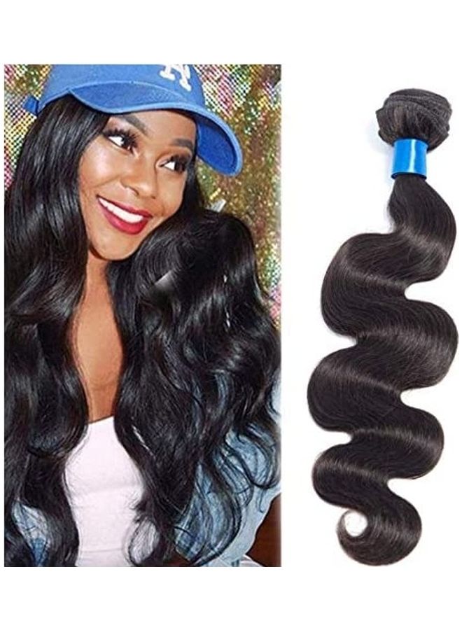 NIBEMINENT Peruvian Body Wave Human Hair Extension Black 24inch
