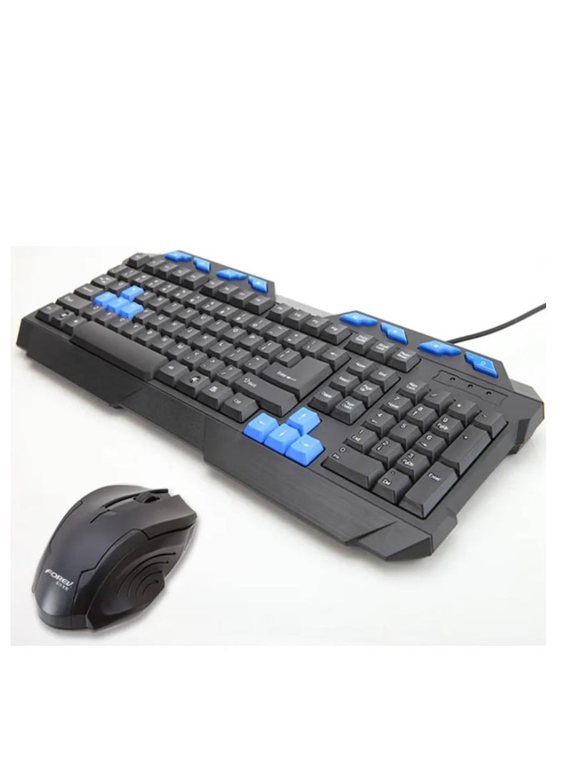 Forev FV-3300 S Wired Mouse and Keyboard Kit, Desktop Laptop Mouse 3D key design which can be operated normally  - Image 2
