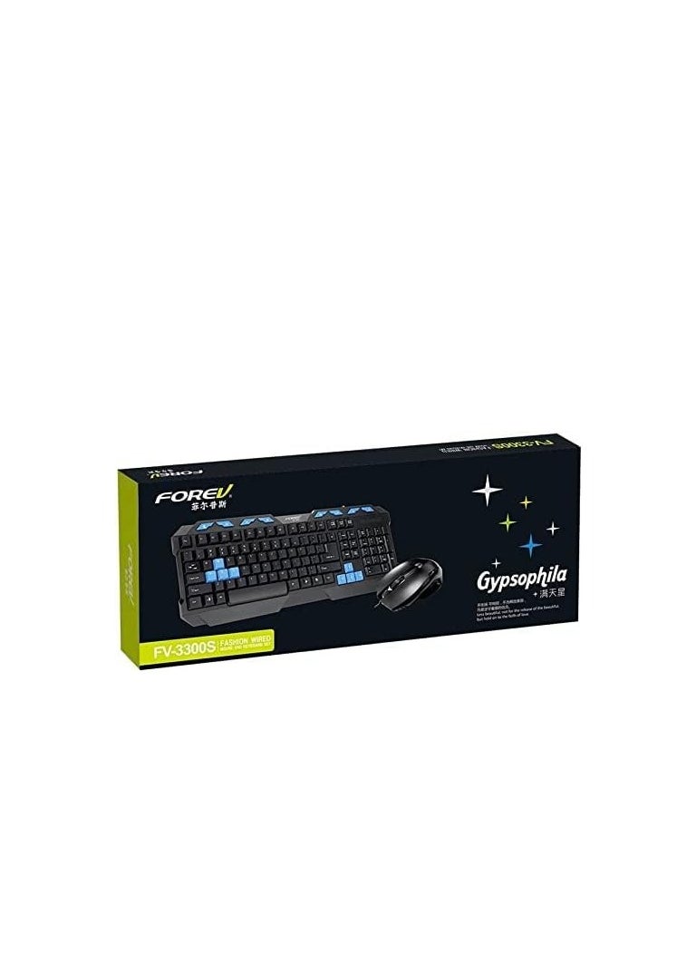 Forev FV-3300 S Wired Mouse and Keyboard Kit, Desktop Laptop Mouse 3D key design which can be operated normally  - Image 3