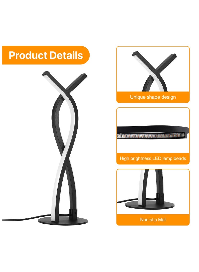 LED Table Lamp, Dimmable RGB Night Light with Bluetooth Speaker, Dynamic Lighting Bedside Desk, Remote Music Sync Smart Bluetooth APP Control, Night Light 5V USB, Unique Desk Lamp for Gameroom