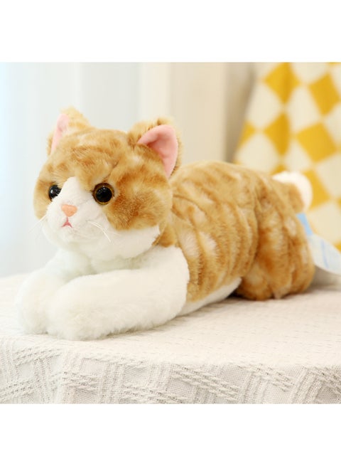 Can Call Simulation Cat Plush Toy Simulation Doll Cat Doll Cute Accompany Sleeping Cat Pillow Wholesale-Color:Geely Cat Brown Stripes (not Called)-Height:50.032cm Kg [from Front Claw To Tail]