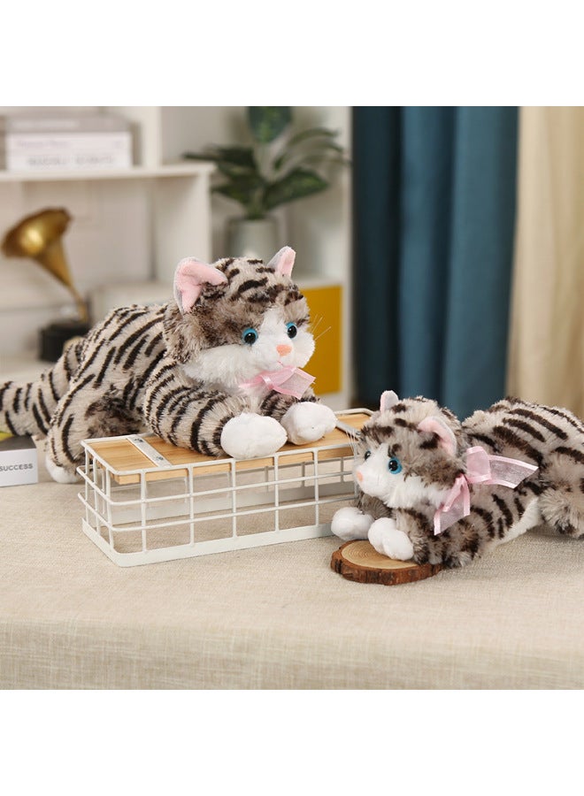 Can Call Simulation Cat Plush Toy Simulation Doll Cat Doll Cute Accompany Sleeping Cat Pillow Wholesale-Color:Geely Cat Brown Stripes (not Called)-Height:50.032cm Kg [from Front Claw To Tail]