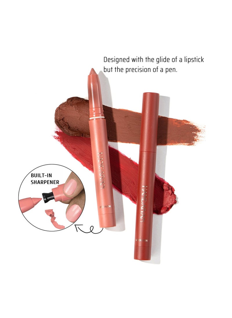 Handaiyan - Lip Liner Pencil Set 12 Pcs Liners Pencils Neutral Matte Nude Non-Stick Cup Waterproof Smooth Stain Clear Talk Cork Color Softspoken Slim Whirl Rotating &Cutting Professional Makeup - Image 1