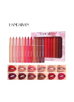 Lip Liner Pencil Set 12 Pcs Liners Pencils Neutral Matte Nude Non-Stick Cup Waterproof Smooth Stain Clear Talk Cork Color Softspoken Slim Whirl Rotating &Cutting Professional Makeup