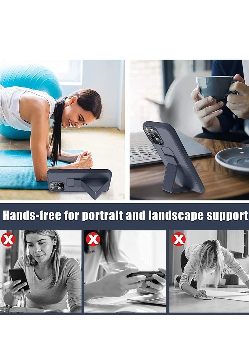 Case for iPhone 14 Plus, Back Stand Case with Magnet Holder Hand Grip Magnetic Car Mount Anti Scratch Shockproof Cover Case for iPhone 14 Plus (iPhone 14 Plus, Navy Blue) - Image 3