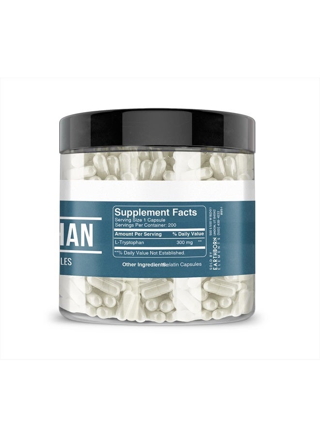 earthborn elements L-Tryptophan 200 Capsules, Pure & Undiluted, No Additives - Image 3