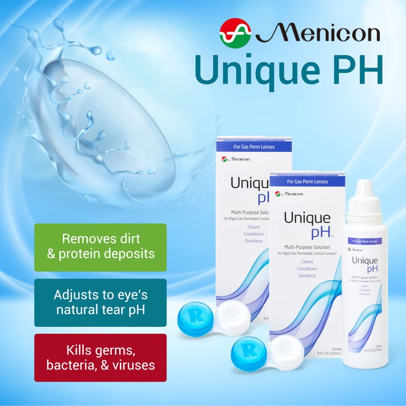 Menicon Menicon Unique pH Multi-Purpose Solution + RGP Lens Case, 4 Fl Oz (Pack of 2)  - Image 2