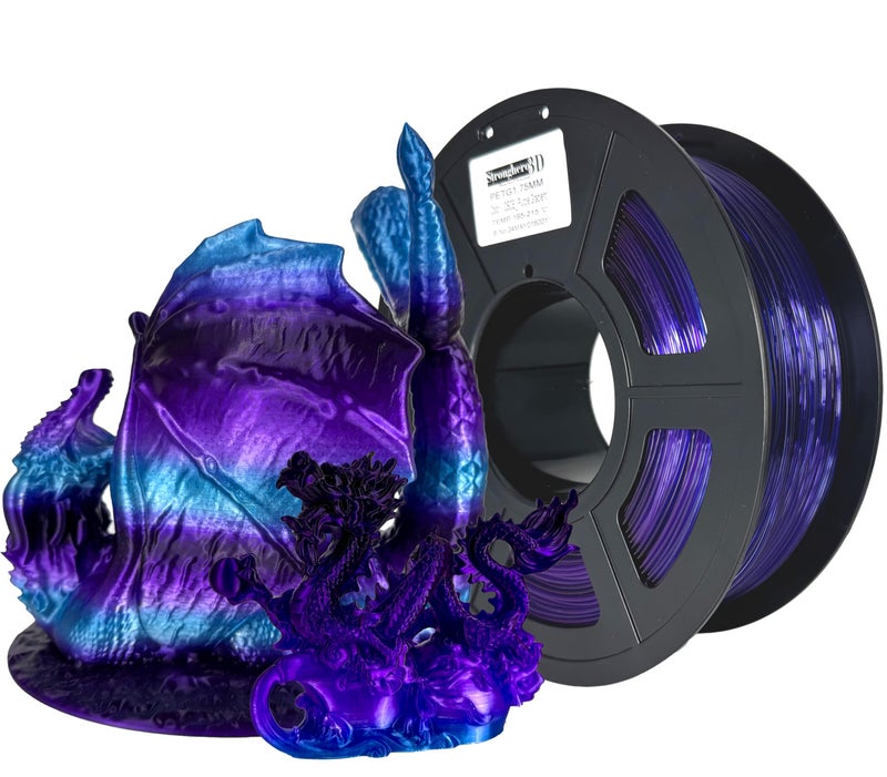 Stronghero3D PETG 3D Printer Filament 1.75 mm,Multi Color,Rainbow,Purple Gradient,Accuracy +/- 0.05 mm net Weight 1 kg(2.2lbs) - Image 1
