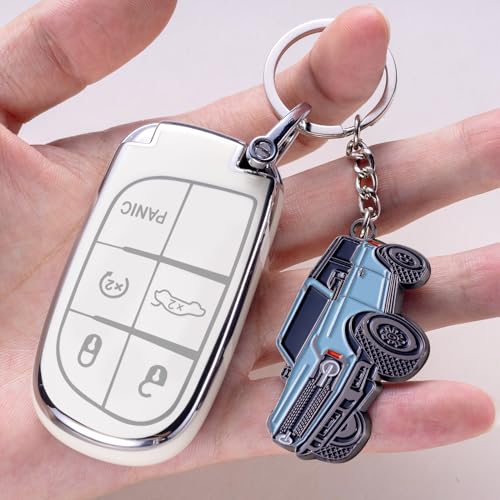 SINLAKUA for Bronco Keychain 4 door key chain Fob Cover Cool Mods Key Chain Sport Accessories compatible with Ford Bronco 2021 2022 2023(Cactus Gray) - Image 3