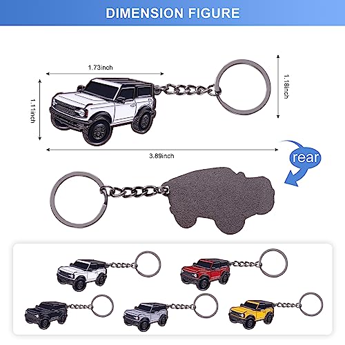 SINLAKUA for Bronco Keychain 4 door key chain Fob Cover Cool Mods Key Chain Sport Accessories compatible with Ford Bronco 2021 2022 2023(Cactus Gray) - Image 2