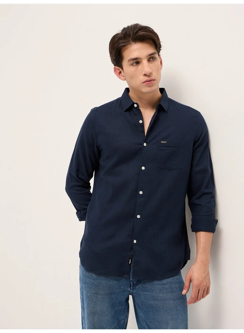 THE BEAR HOUSE Men’s Long Sleeve Shirt – Classic, Comfortable and Stylish Essential for Work, Travel or Casual Outings