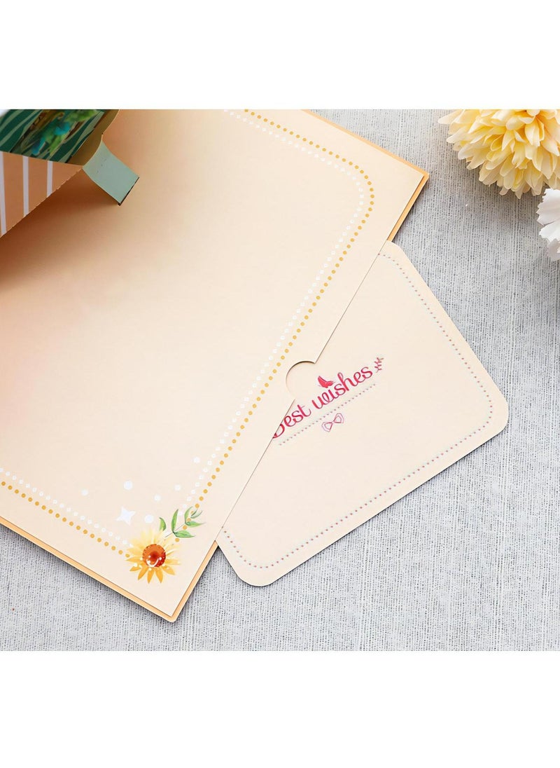 Fancy Elegant Flower Design 3D Pop-Up Card, Greeting Card for Mother's Day Gift,  Gift, Eid, Birthday, Wedding, Sturdy and Solid Cardstock Gift Card with Envelope and Thank You Card - pzsku/Z559A6058BE649A237786Z/45/_/1719205261/cae9fab7-62ab-4077-b7a9-27db1b347366