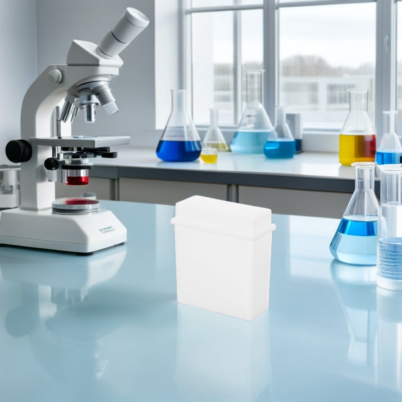 2pcs Slide Staining Jar: Lab Microscope Slide Organizer Case with Lidfor Vertical Staining - Coplin Jar for Laboratory Sample Prep and Biology Equipment - Image 3