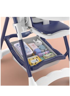 Arabest Foldable Highchair for Babies & Toddlers, Multiple Adjustable Backrest, Detachable PU Leather Cushion, Built-in Rear Wheels, PU Leather Cushion  - Image 5