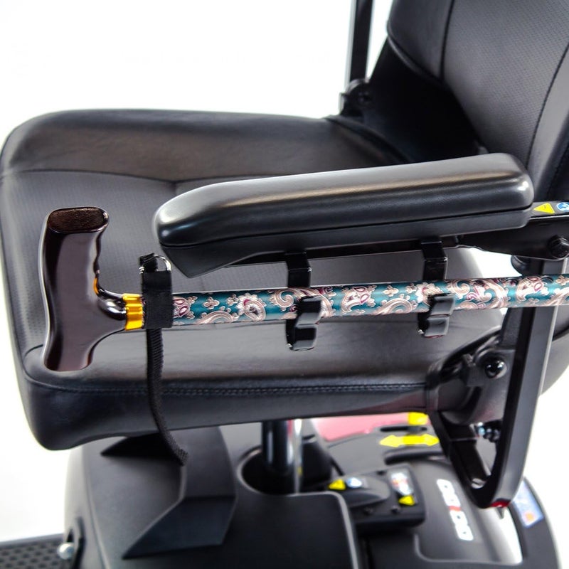 Challenger Mobility Cane Holder Clips 1 Pair (2 Pcs) for Most Mobility Scooter, Removable Arm Pads, Armrest Mount - Image 2