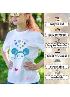 HTVRONT HTVRONT Glitter Heat Transfer Vinyl Bundle - 15 Pack 12" x 10" HTV Sheets Glitter HTV Vinyl for T-shirts, Glitter Iron on Vinyl for Cricut - Easy to Cut & Weed  - Image 4