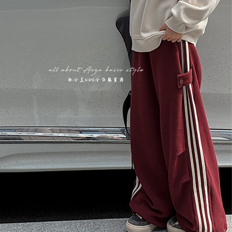Girls' Sports Pants Children'S Pants Autumn Wear Sweatpants Big Children'S Fashionable Western Style Loose Casual Pants - Image 1