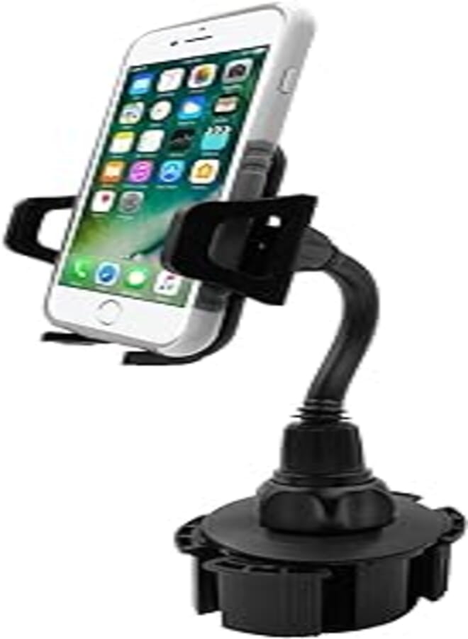 MacAlly Car Cup Holder Phone Mount - Secure Fit for Phones up to 4.1” Wide - Cup Phone Holder for Car with Flexible Gooseneck & 360° Rotatable Cradle - Universal Vehicle Fitment Cell Phone Cup Holder