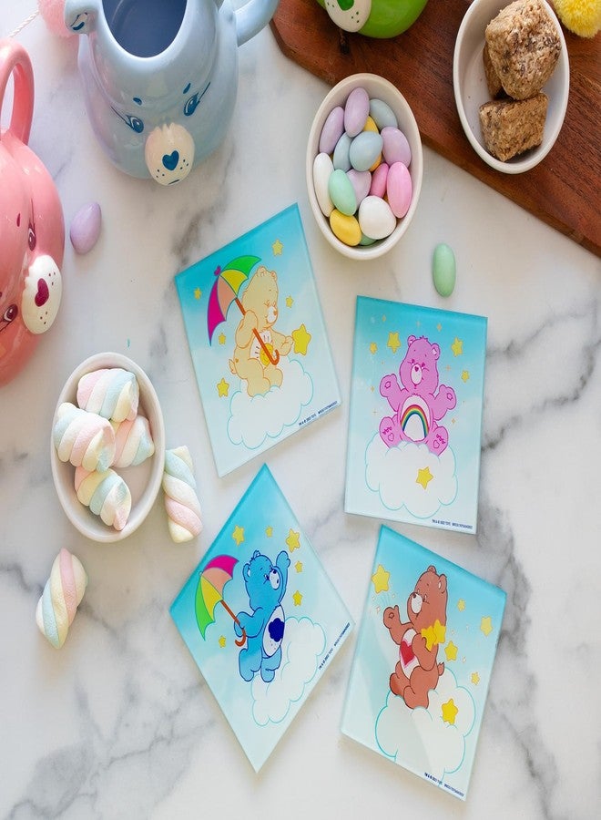 سيلفر بوفالو مجموعة قواعد أكواب زجاجية من سيلفر بافالو كير بيرز، تتضمن 4 قطع: تشير بير، غرامبي بير، تندر هارت بير، وفان شاين بير، مقاس 5 بوصات × 1.5 بوصة × 4.5 بوصة. - Image 4