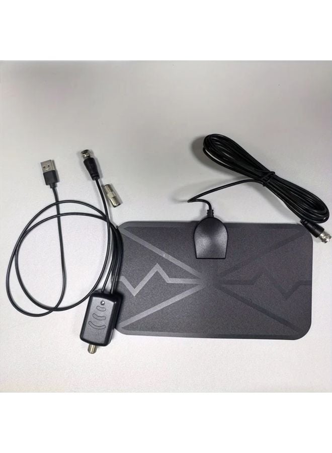 2024 Black Indoor TV Antenna 4K 1080P HDTV USB Powered 360 Signal Reception - Image 1