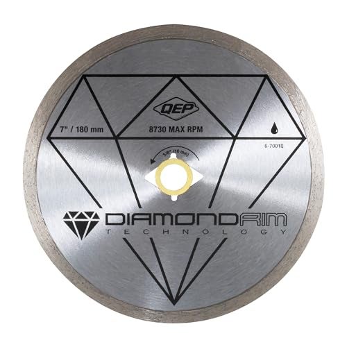 QEP 7" Continuous Rim Diamond Blade - For Wet Cutting of Ceramic Tile - Image 1