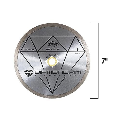 QEP 7" Continuous Rim Diamond Blade - For Wet Cutting of Ceramic Tile - Image 3