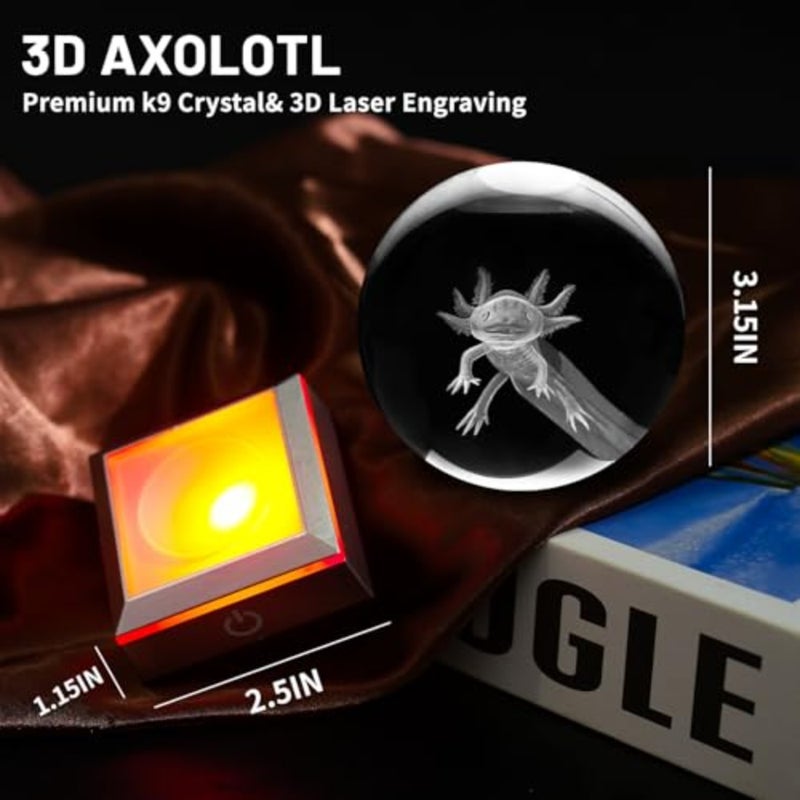 3D Crystal Ball Night Light With LED Colorful Touch Base - 3.15 Inch Glass Ball Lamp for Birthday, Christmas - Cool Toy Gifts for Boys Girls - Figurines Home Decor - Image 5