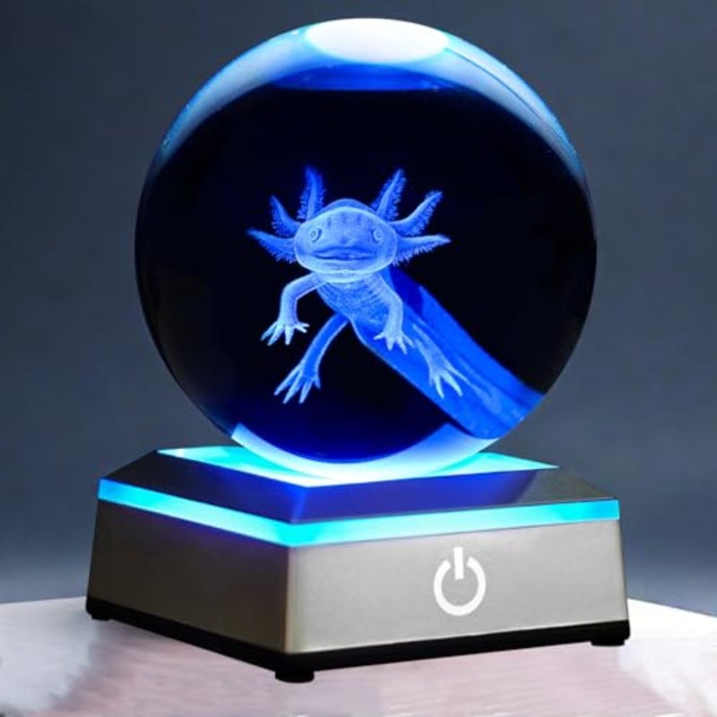 3D Crystal Ball Night Light With LED Colorful Touch Base - 3.15 Inch Glass Ball Lamp for Birthday, Christmas - Cool Toy Gifts for Boys Girls - Figurines Home Decor - Image 1