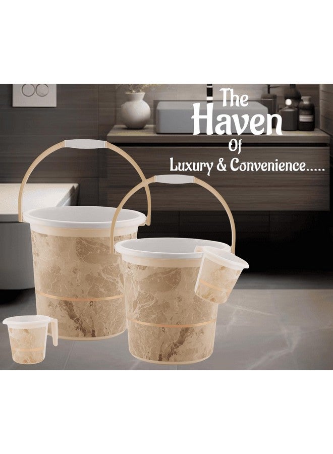 Nabhya 4 pcs Bathroom Accessories Set Plastic Bath Set Bathroom Bucket 20Ltr and Mug 4 Piece Combo Set for Home, Kitchen & Bathroom (Beige) - Image 2