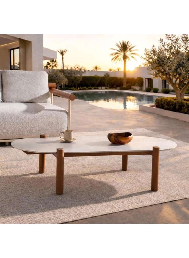 Pan Home Cream Outdoor Coffee Table - Image 1