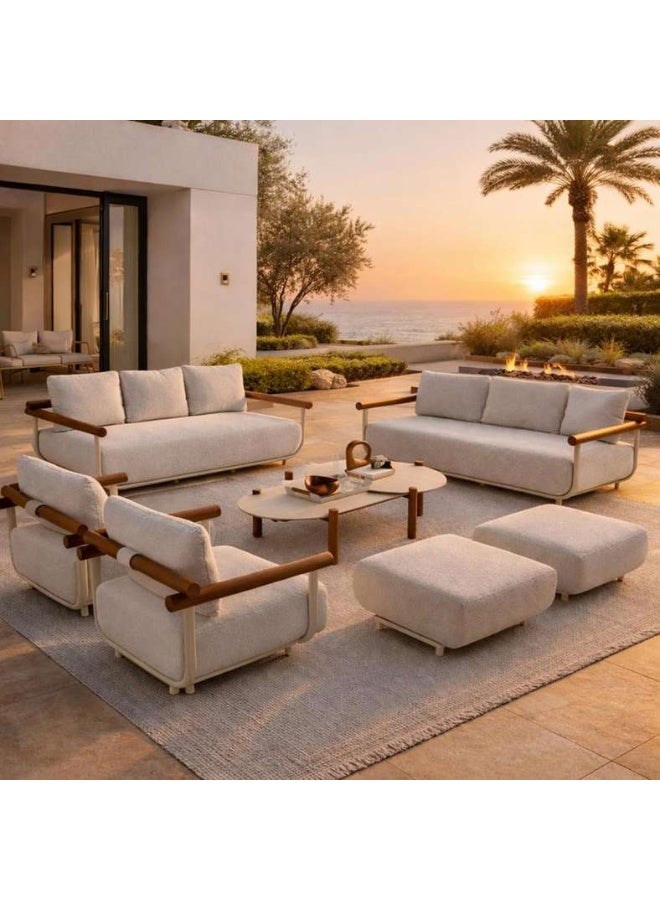 Pan Home Cream Outdoor Coffee Table - Image 3