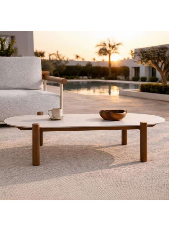 Pan Home Cream Outdoor Coffee Table - Image 2
