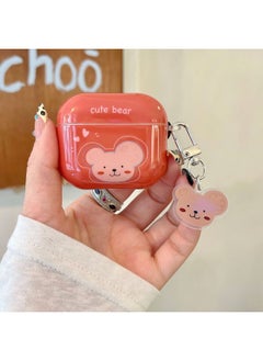 Suitable For AirPods 4 Earphone Set Creative Cartoon Shell For Apple1/2/pro2 Wireless Bluetooth Protective Cover Pendant-Color:Silicone Soft Shell + Pendant-big Face Bear-Model:Airpods Pro/pro2 Universal (protective Case)