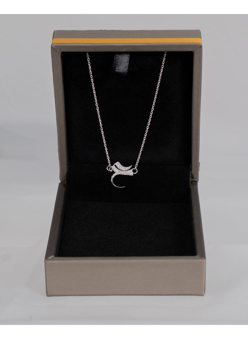 Kannan Jewels قلادة حرف عربي من كانان جواهر 925 فضة استرلينية - Image 1