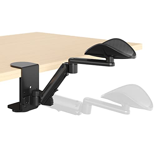 JOY worker Universal Clamp-on Adjustable Arm Rest, Ergonomic 360° Rotating Elbow Rest Pad for Desk, 6-Level Height Desk Arm Support for Thicker Desktop, Left/Right Hand, Black - Image 1
