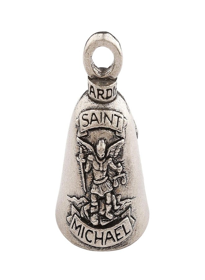 Guardian Bell St.Michael Religious Good Luck Bell w/Keyring & Black Velvet Gift Bag | Motorcycle Bell | Lead-Free Pewter | Made in USA - Image 1