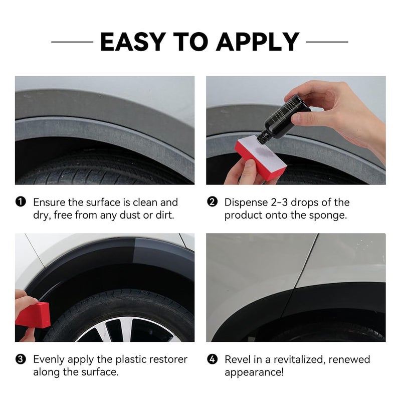 ROKTRY 1 pcs Plastic Restorer for Cars ,Lasting Auto Restoring Liquid , Exterior and Interior Plastic Revitalizing , Resists Water,Auto Exterior & Interior Plastic Cleaner - Image 2