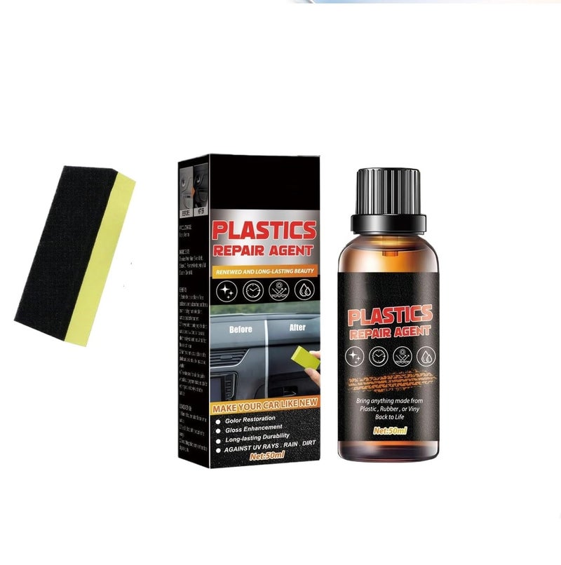 ROKTRY 1 pcs Plastic Restorer for Cars ,Lasting Auto Restoring Liquid , Exterior and Interior Plastic Revitalizing , Resists Water,Auto Exterior & Interior Plastic Cleaner - Image 1