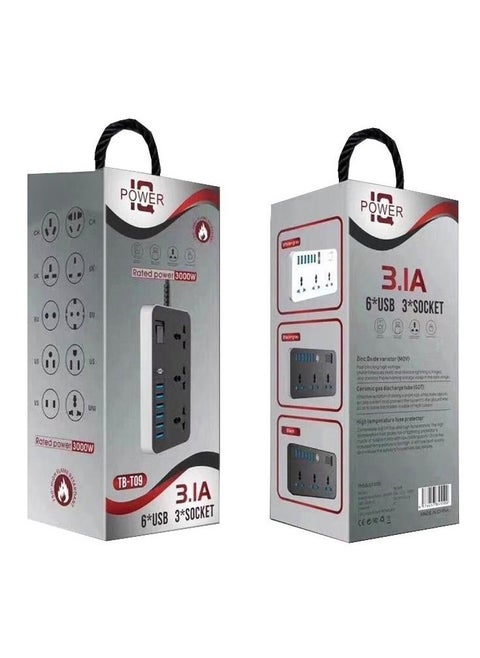 تمديد مقبس الطاقة TB-T09 مع 6 منافذ USB