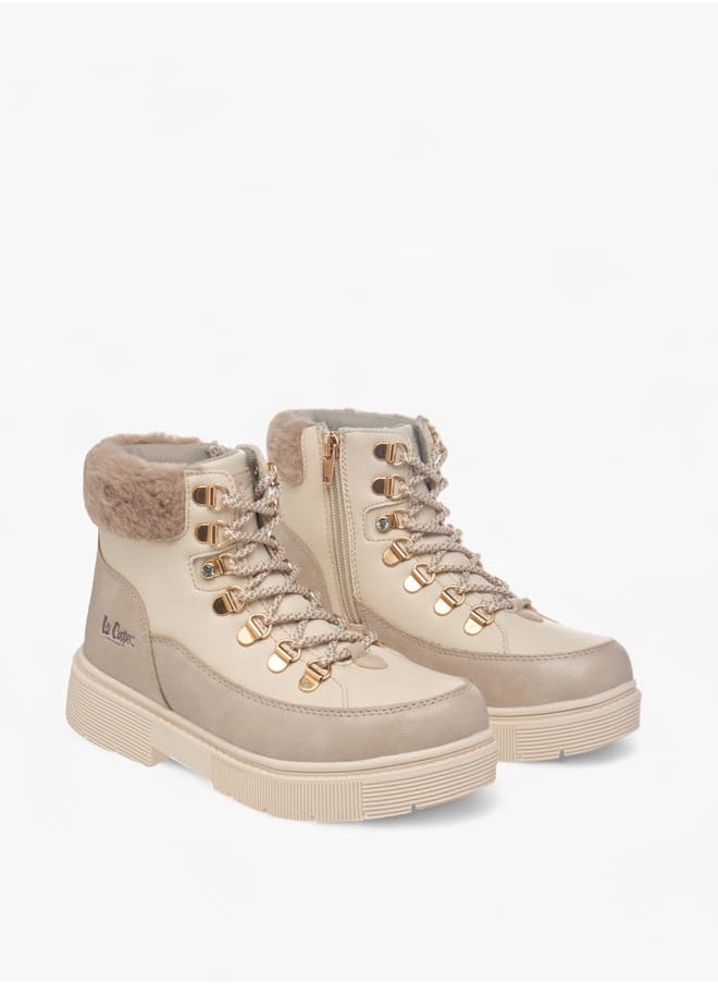 Lee Cooper Girls Panelled Ankle Boots With Zip Closure  - Image 2