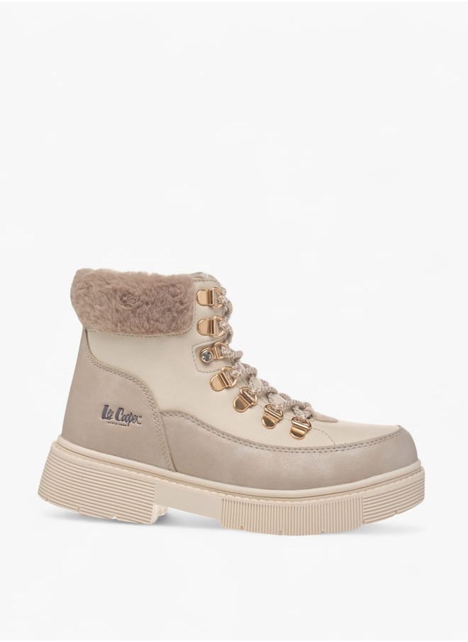Lee Cooper Girls Panelled Ankle Boots With Zip Closure  - Image 3