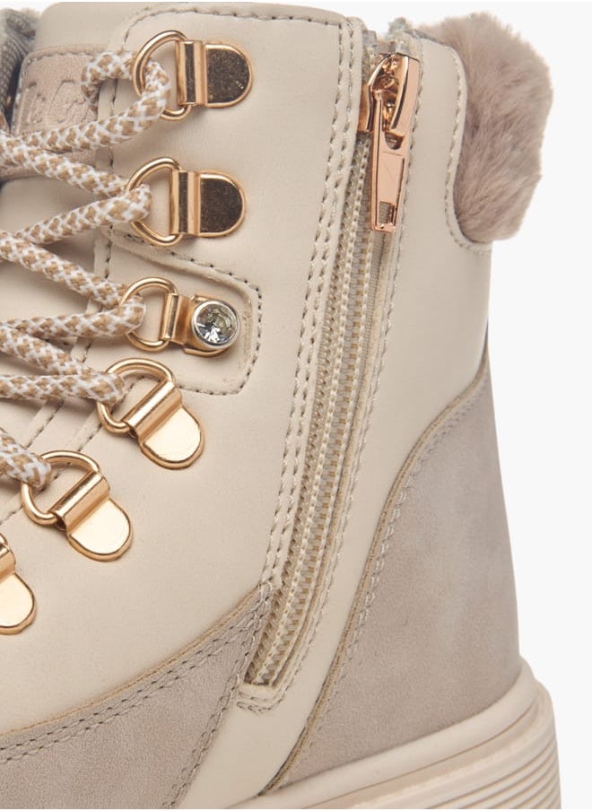 Lee Cooper Girls Panelled Ankle Boots With Zip Closure  - Image 4