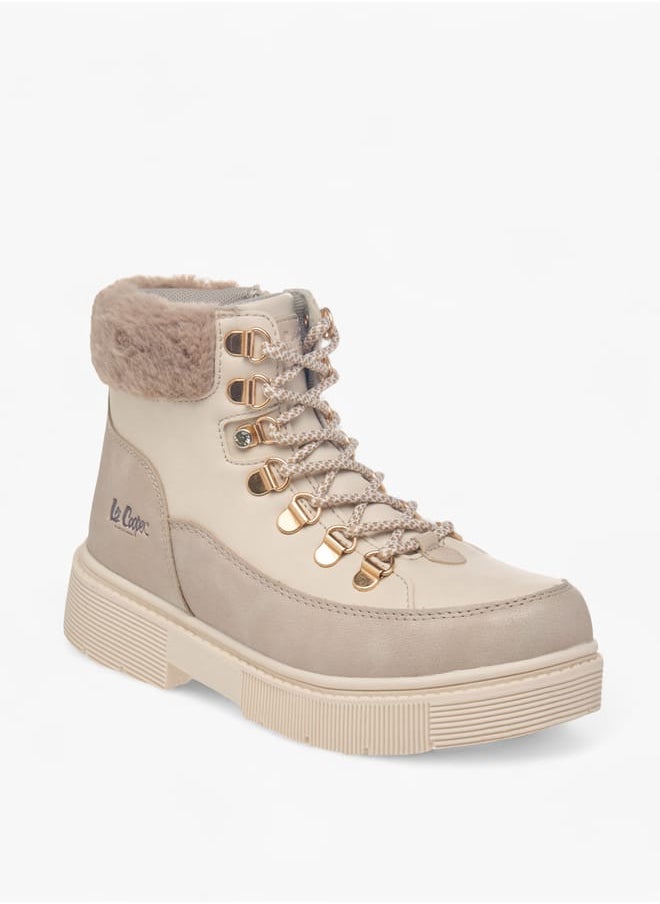 Lee Cooper Girls Panelled Ankle Boots With Zip Closure  - Image 1