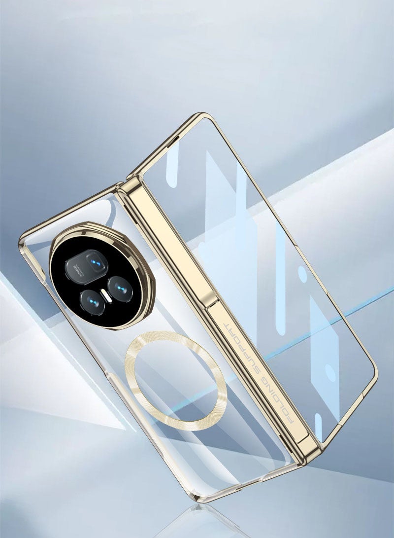 general Magnetic Case for Honor Magic V5 5G, Clear Case [Built-in Screen Protector] [Support Wireless Charging] Camera Hinge Protection Shockproof Cover with Folding Stand - Image 3